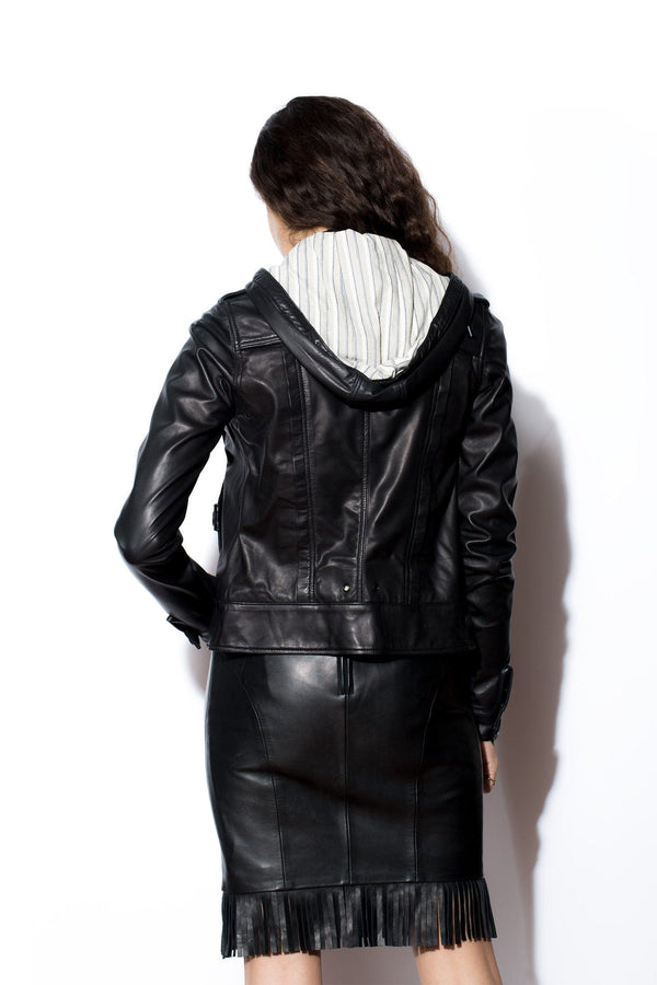 Women's West Coast Leather Fringed Leather Skirt